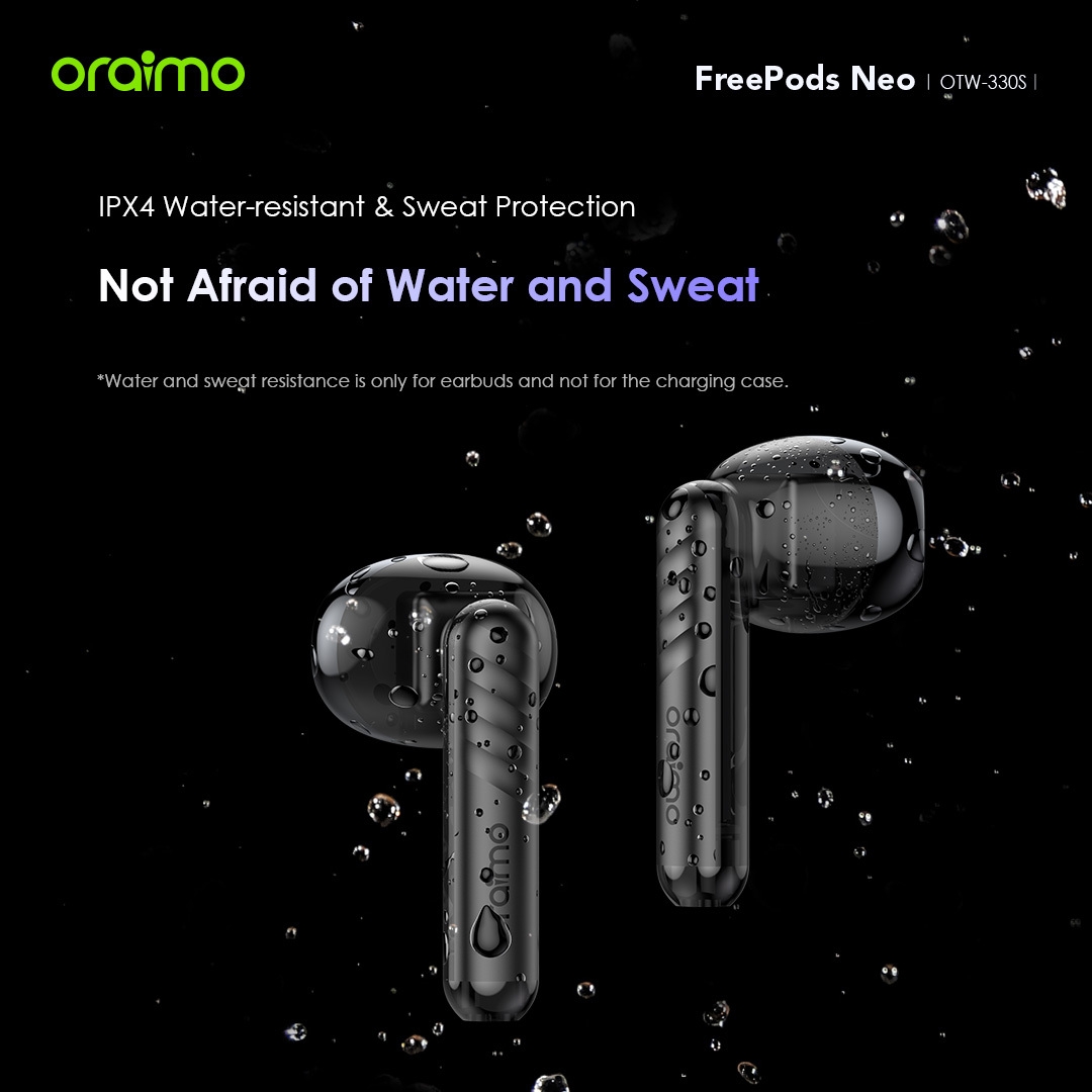 Oraimo FreePods Neo True Wireless Earbuds 50-hr Long Playtime Half In Ear - Black image 11