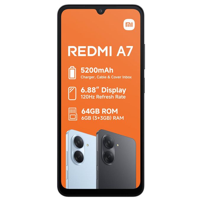 Redmi A7 4G 3+64GB 6.88" 120Hz display, 13MP camera, 5,200mAh