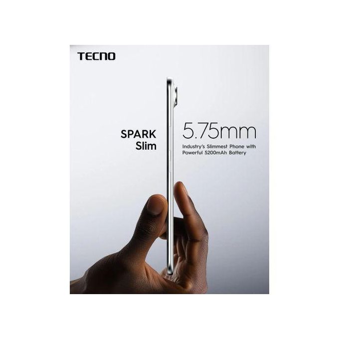Tecno Spark Slim 6.78" AMOLED 8GB RAM 256GB ROM 50MP 5160mAh 45W Fast Charging AI Powered – Slim White/Cool Black image 7