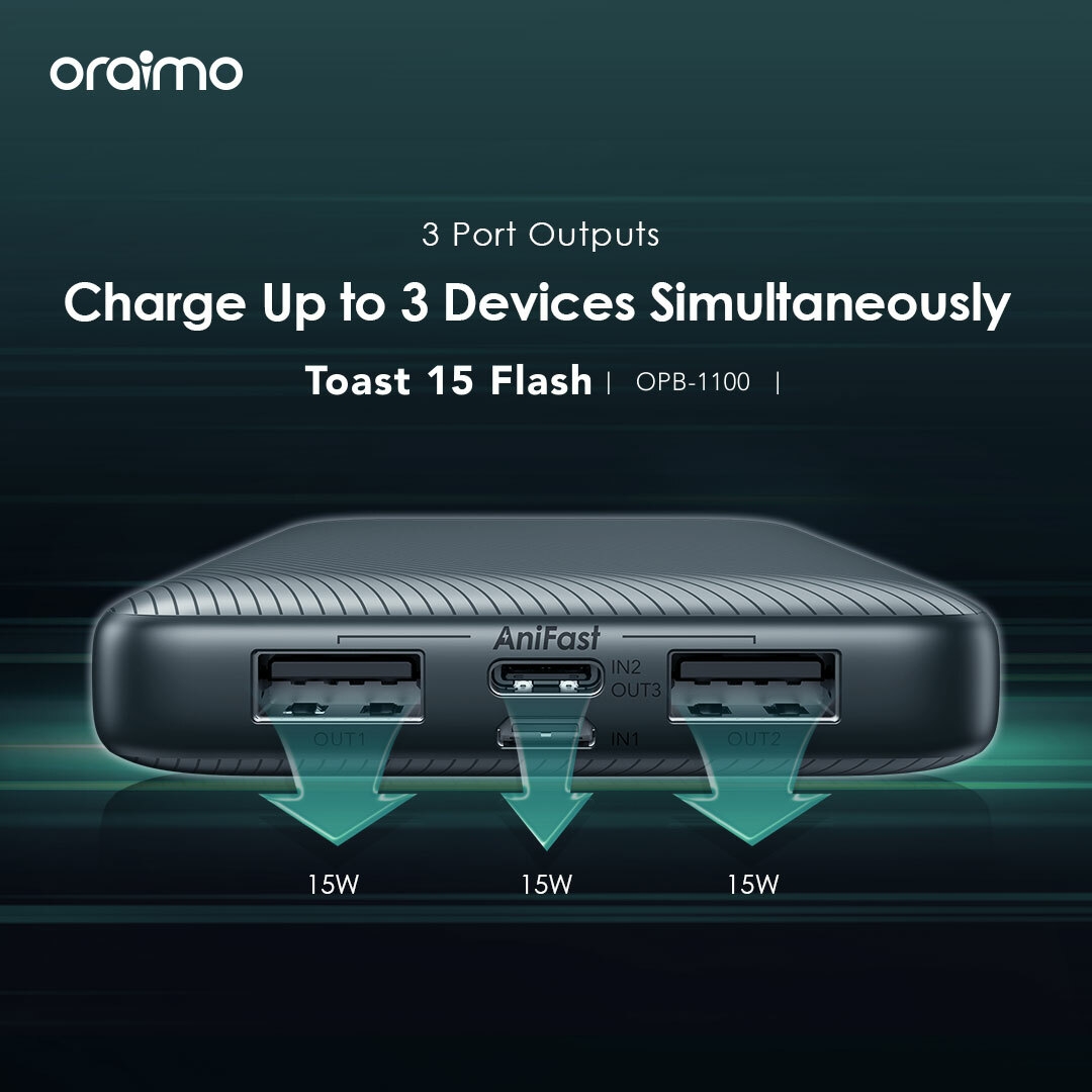 Oraimo P118 Portable Power Bank 10000mAh Up to 3X Faster Charging image 5