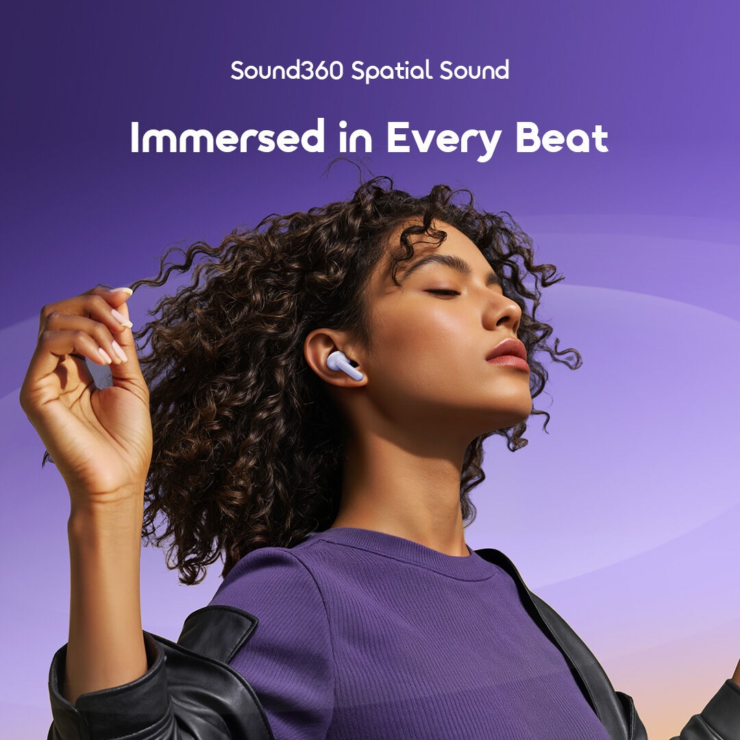 Oraimo SpaceBuds Lite Sound360 Anti-Lost True Wireless Earbuds - Black image 5