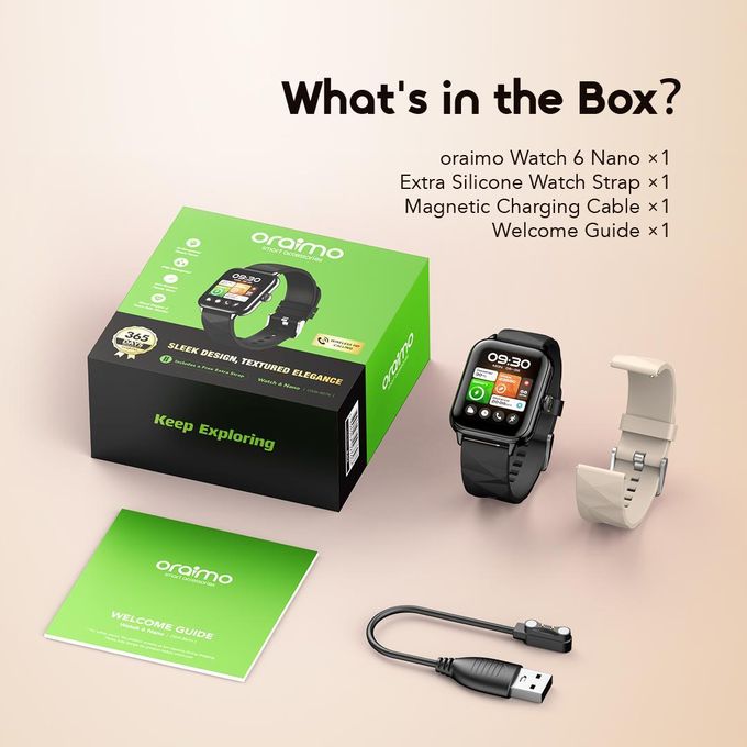 Oraimo Watch 6 Nano Sleek Design, Textured Elegance Smart Watch image 5