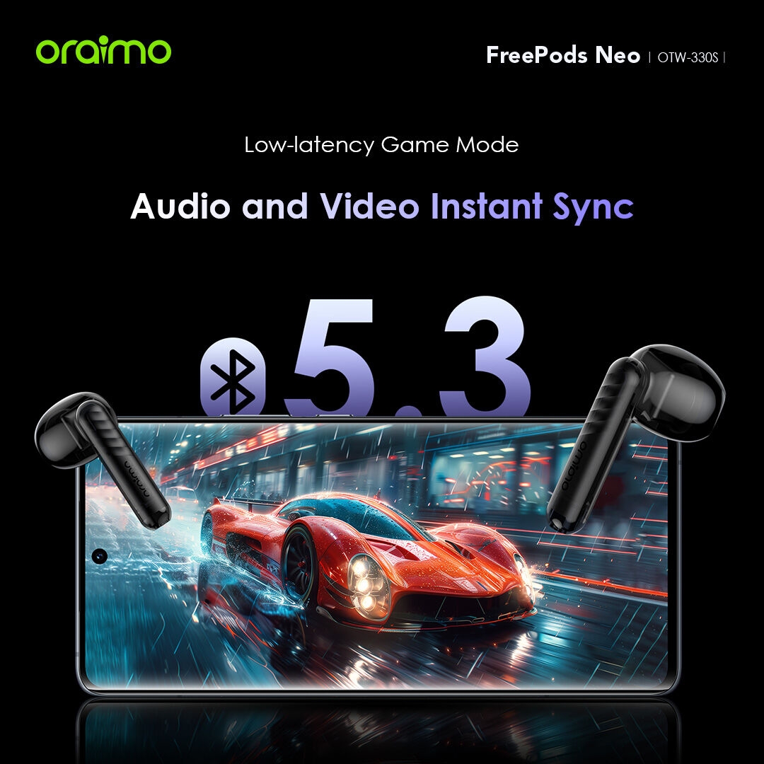 Oraimo FreePods Neo True Wireless Earbuds 50-hr Long Playtime Half In Ear - Black image 8