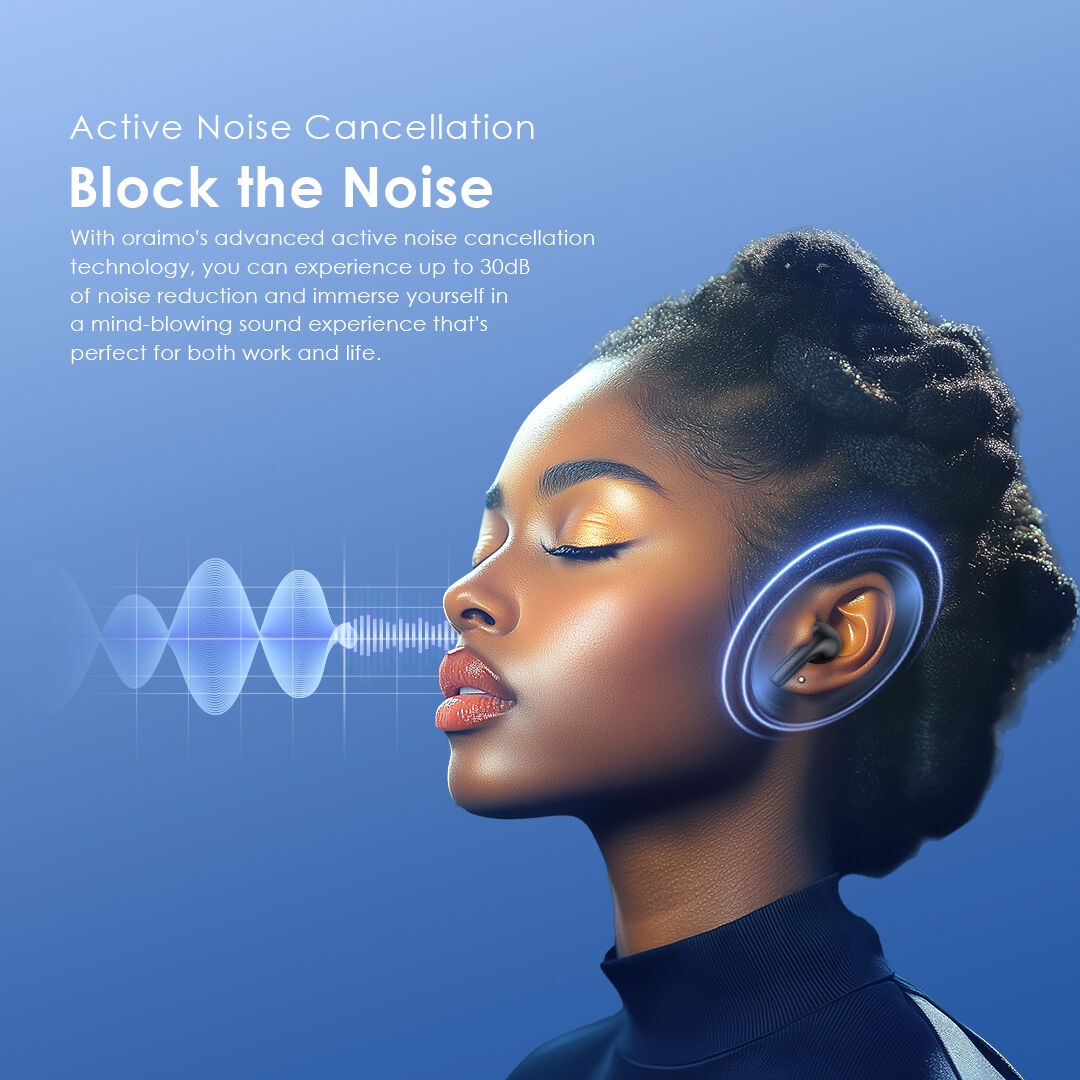Oraimo SpaceBuds Z True Wireless Earbuds with Spatial Audio ANC - Mysteriou Blue image 4