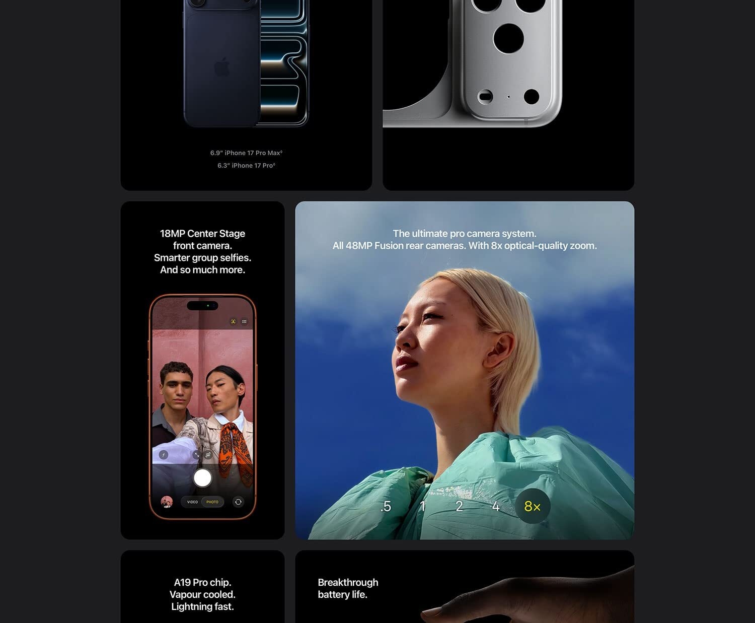 Apple iPhone 17 Pro Max - Dual SIM 6.9" 12GB RAM 1TB ROM 48MP 4823mAh - colormay va/ry image 2