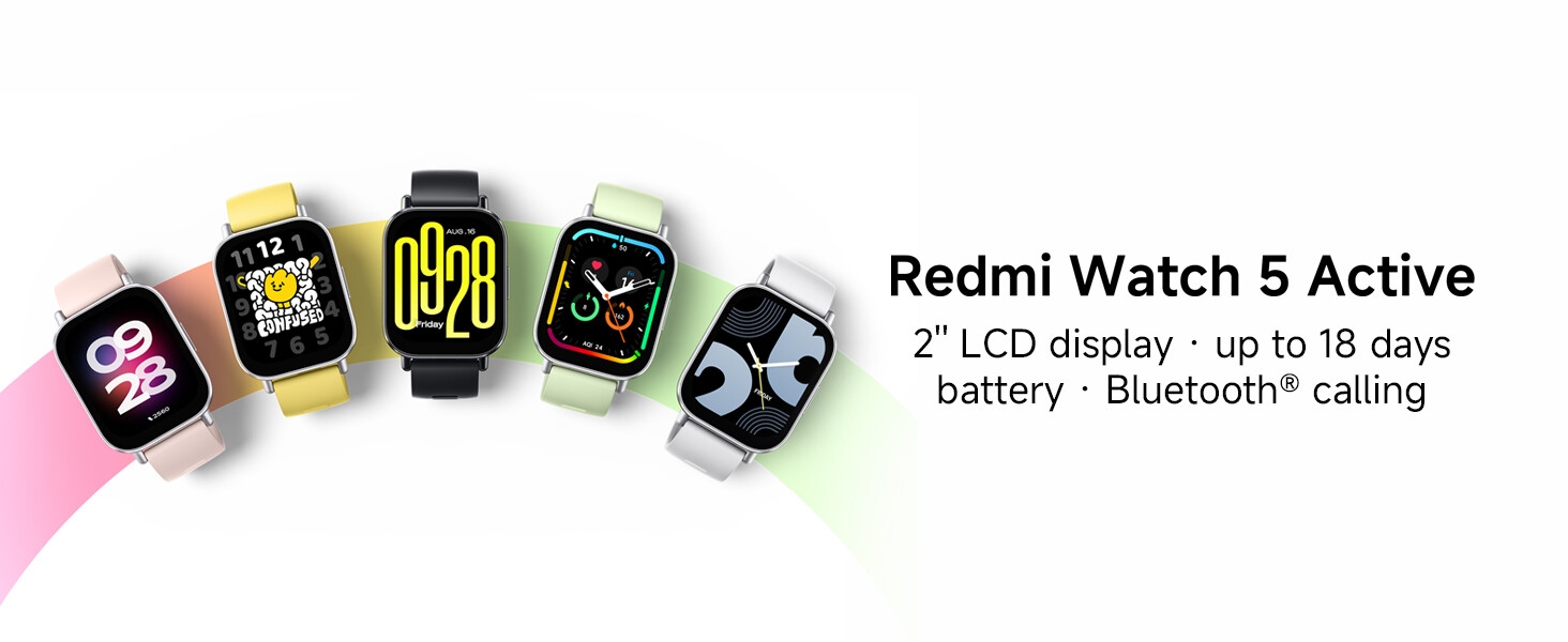XIAOMI Redmi Watch 5 Active Midnight Black Smartwatch 2.0" LCD display, Long battery life, Bluetooth calling, Noise reduction, Health tracking, 5ATM waterproof, 18 days battery life image 8