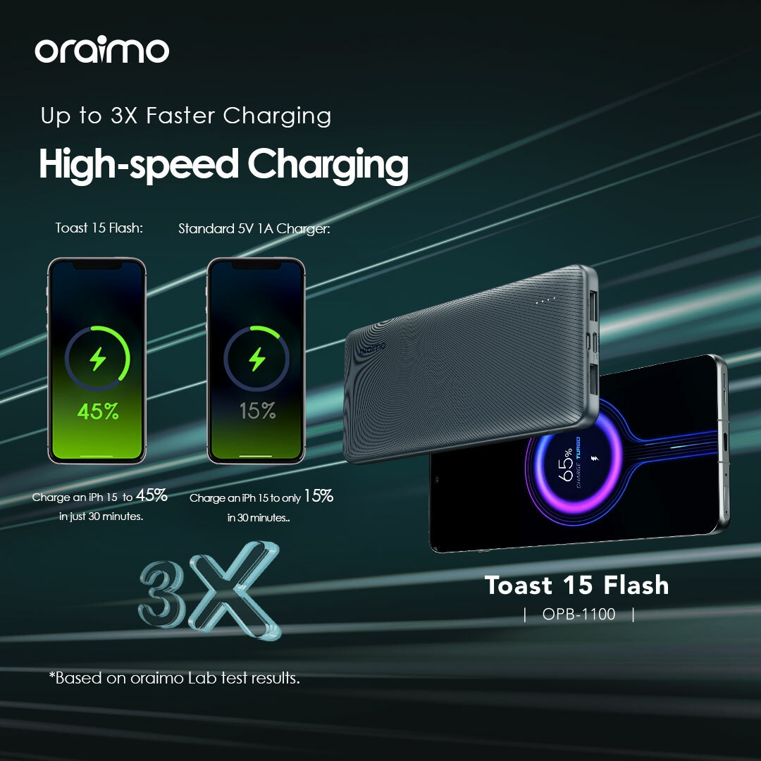 Oraimo P118 Portable Power Bank 10000mAh Up to 3X Faster Charging image 6