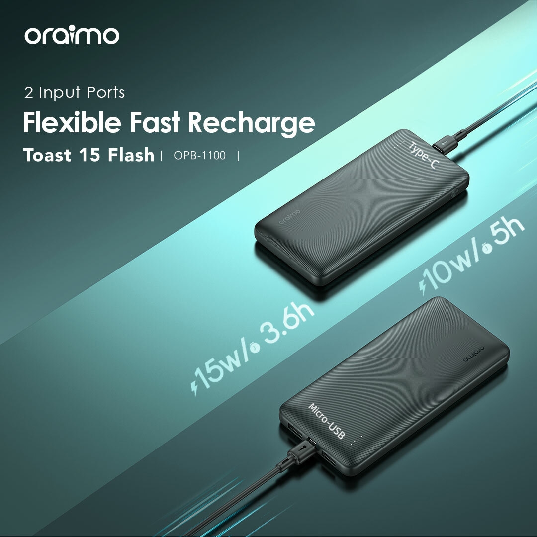 Oraimo P118 Portable Power Bank 10000mAh Up to 3X Faster Charging image 7
