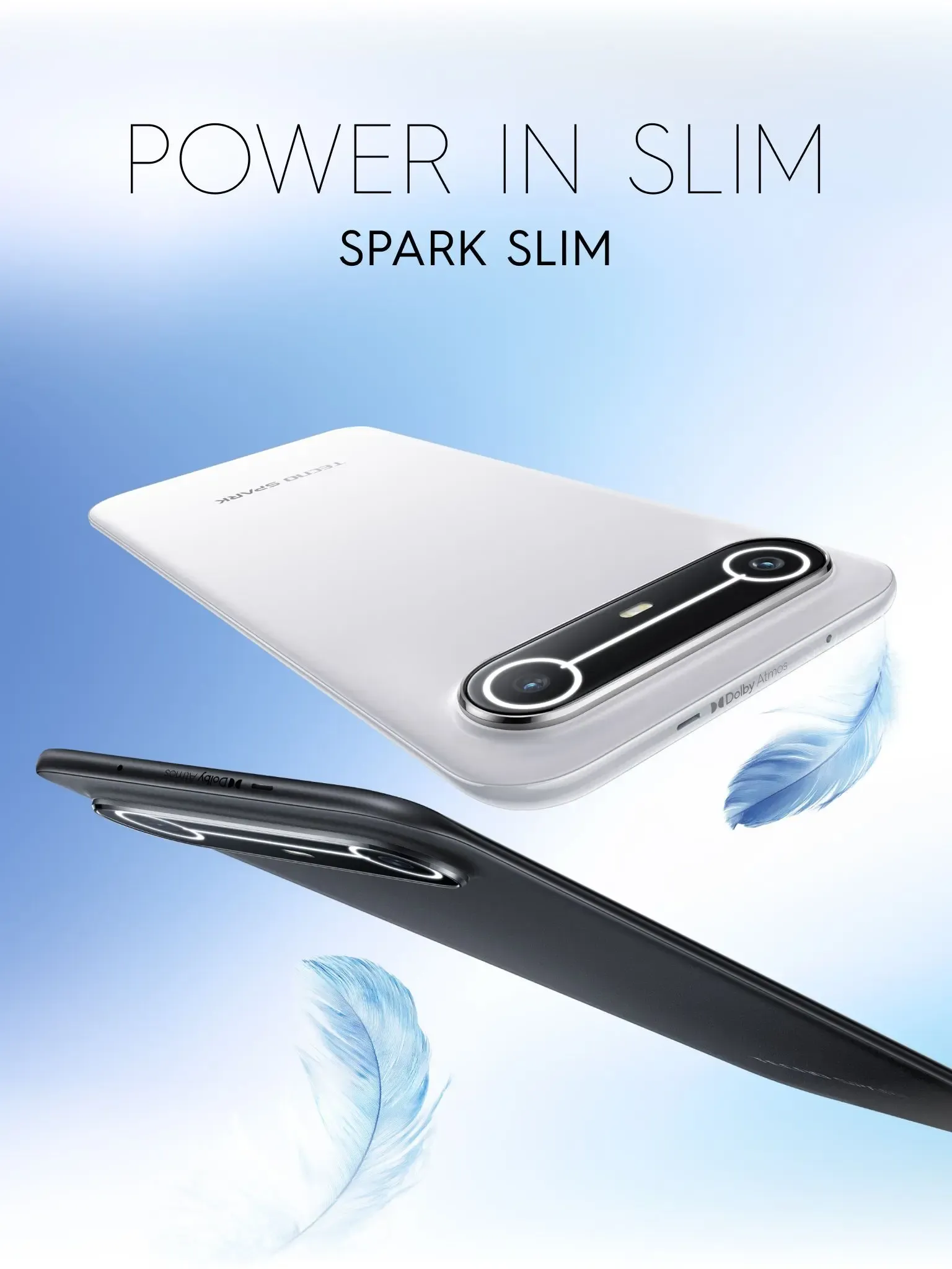 Tecno Spark Slim 6.78" AMOLED 8GB RAM 256GB ROM 50MP 5160mAh 45W Fast Charging AI Powered – Slim White/Cool Black image 4