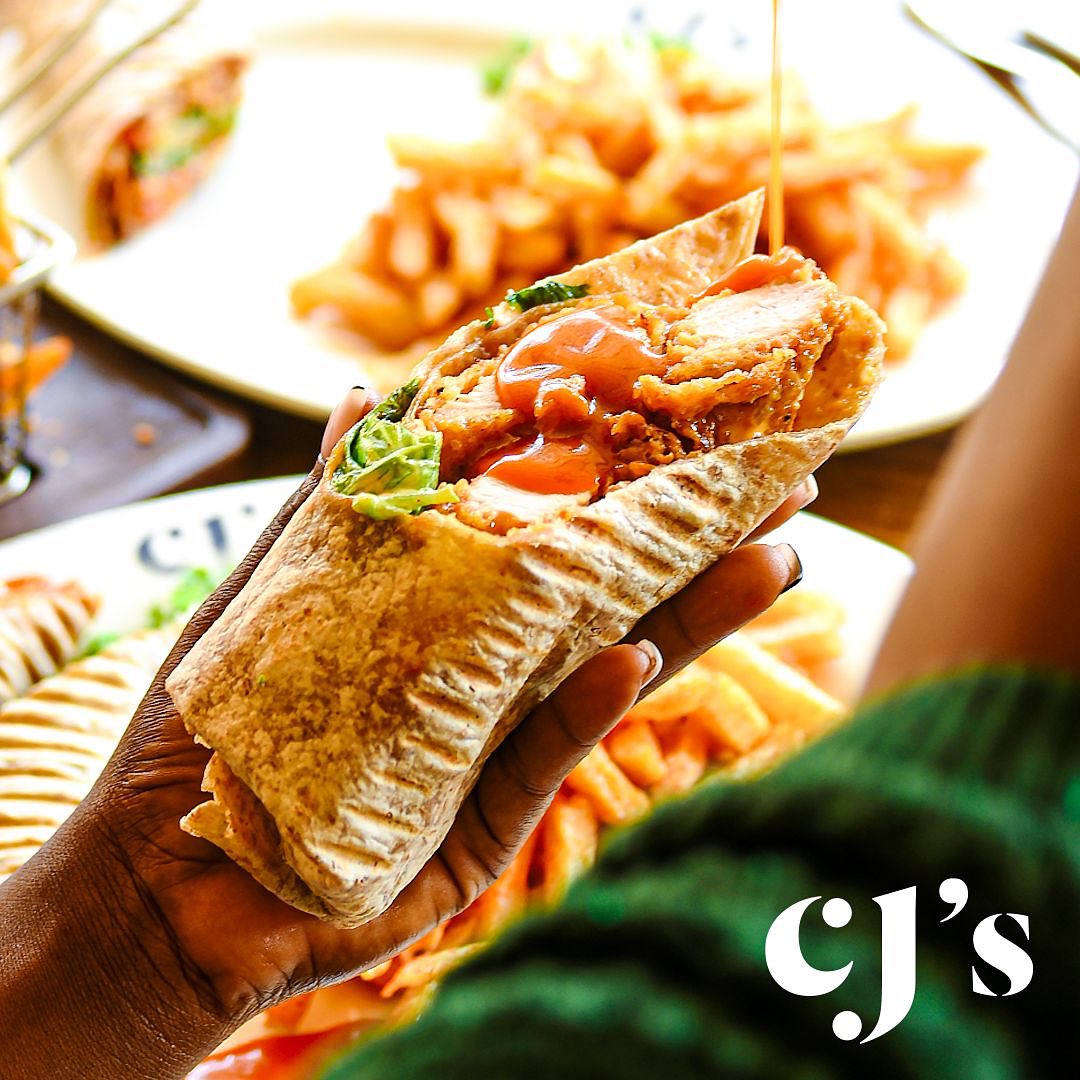 Enjoy the bold taste of our Buffalo chicken wrap, 