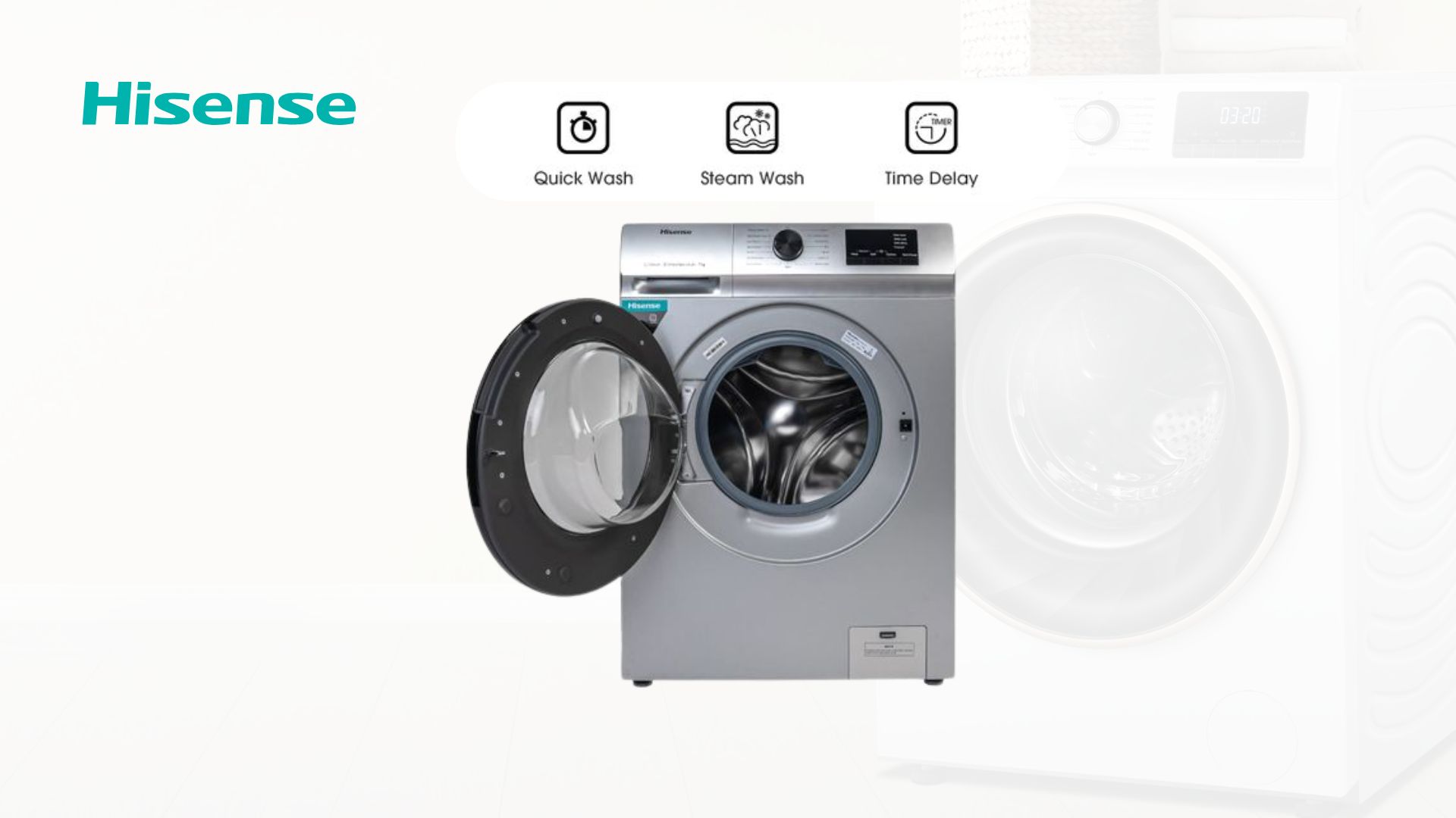 Hisense 9kg Automatic Front Loading Washing Machine - [2Yrs Wrnty] image 2