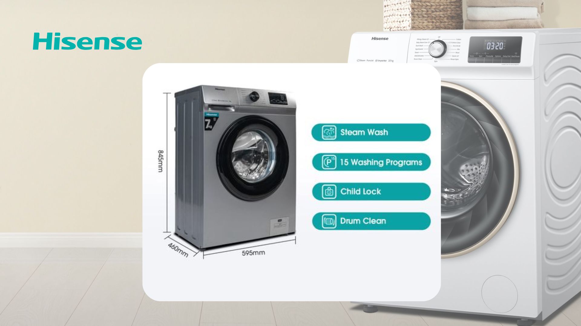 Hisense 9kg Automatic Front Loading Washing Machine - [2Yrs Wrnty] image 6