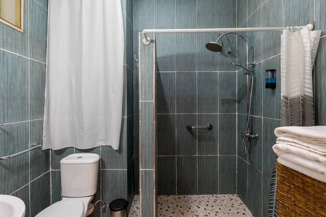 Bathroom lower floor pool view AC