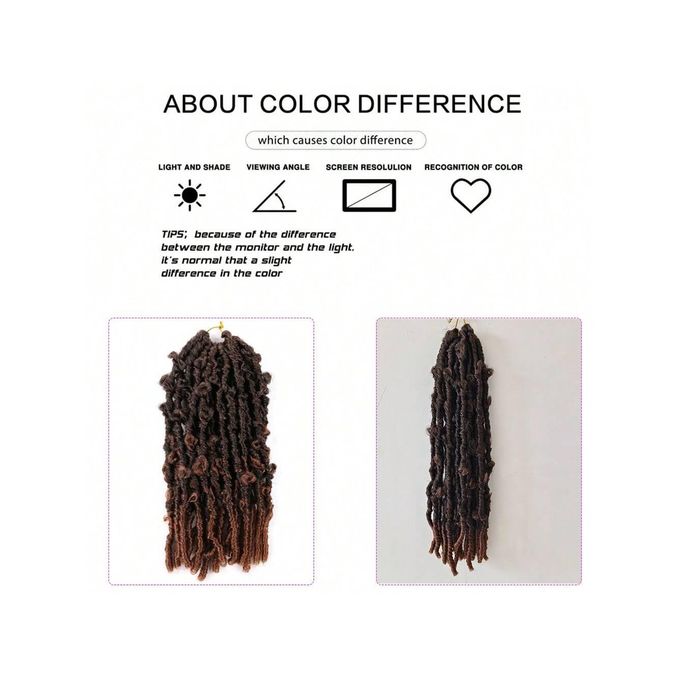14Inches Braiding Hair Short Distressed Faux Crochet Braids Pre Looped Butterfly Bob Locs Natural image 6