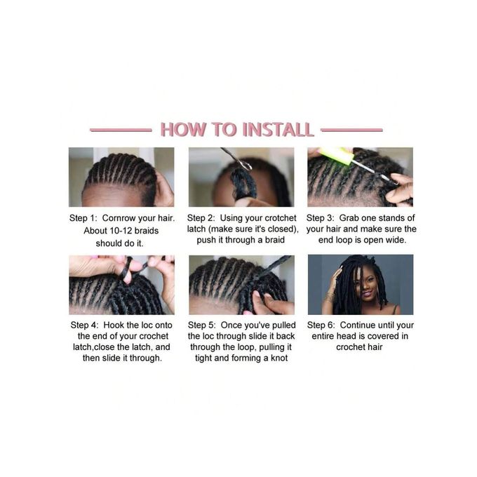 14Inches Braiding Hair Short Distressed Faux Crochet Braids Pre Looped Butterfly Bob Locs Natural image 7