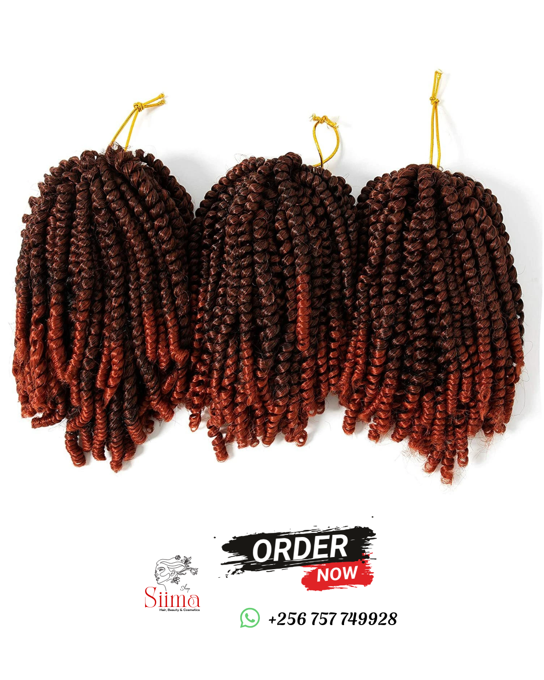 3 Pack 8 Inch Spring Twist hair Ombre Colors Synth