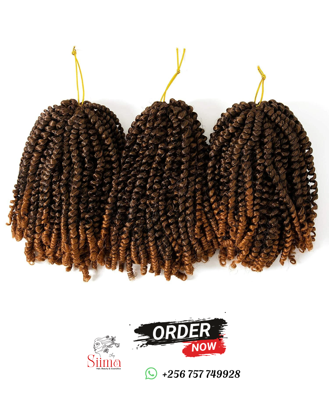 3 Pack 8 Inch Spring Twist hair Ombre Colors Synth