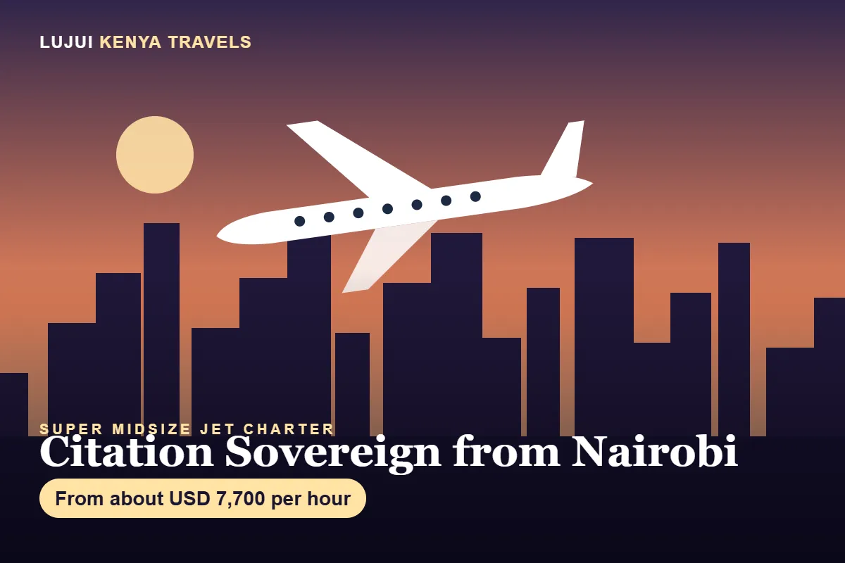 Citation Sovereign Private Jet Charter from Nairobi image 1