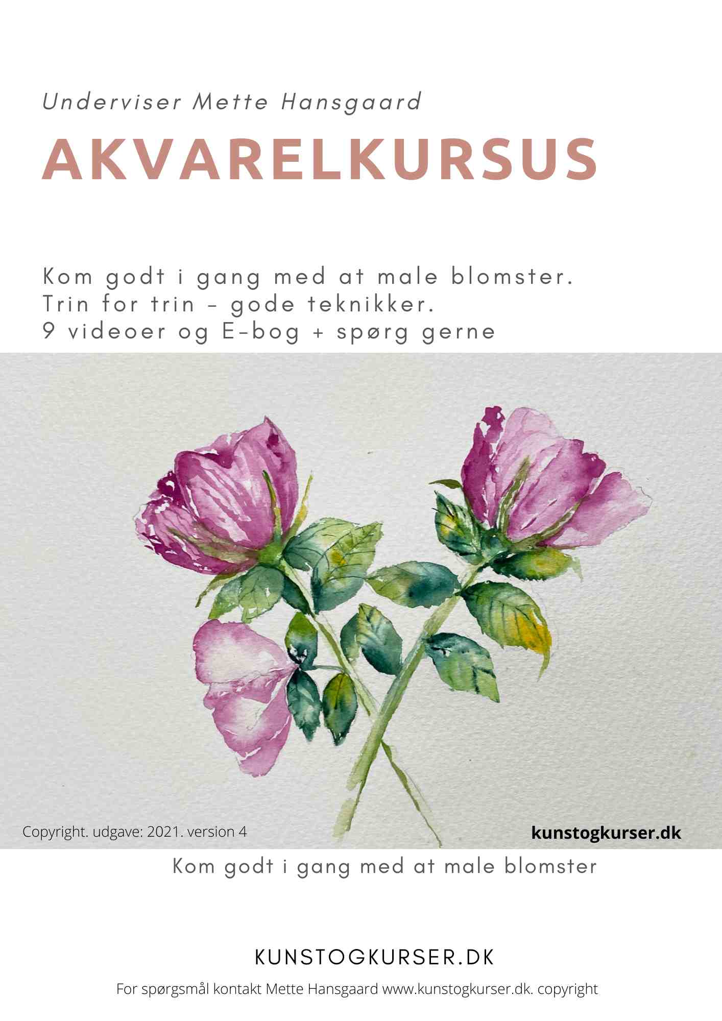 Akvarelkursus med blomster onlinekursus