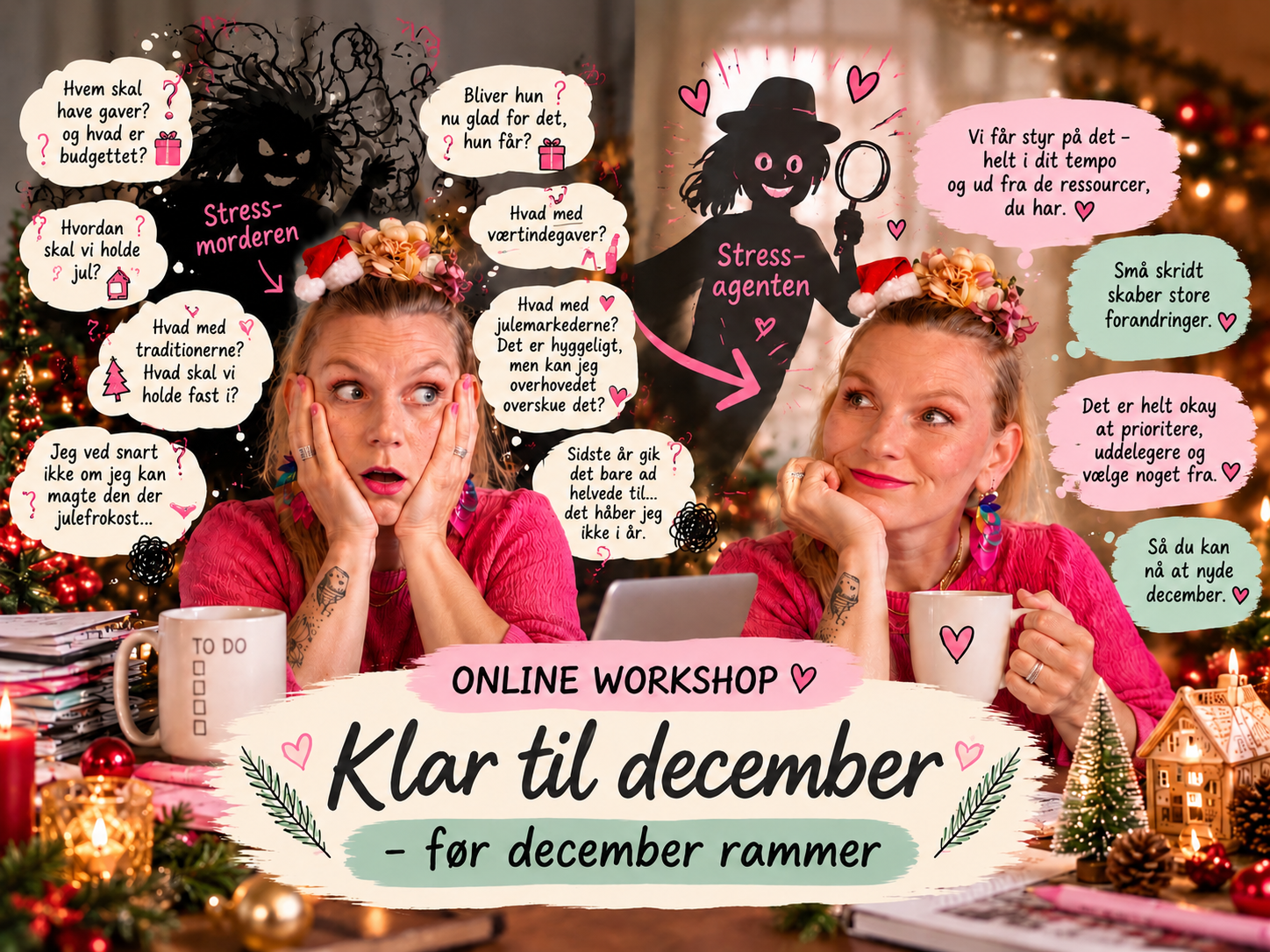 Maria fra Stressagent Universet i julestemning