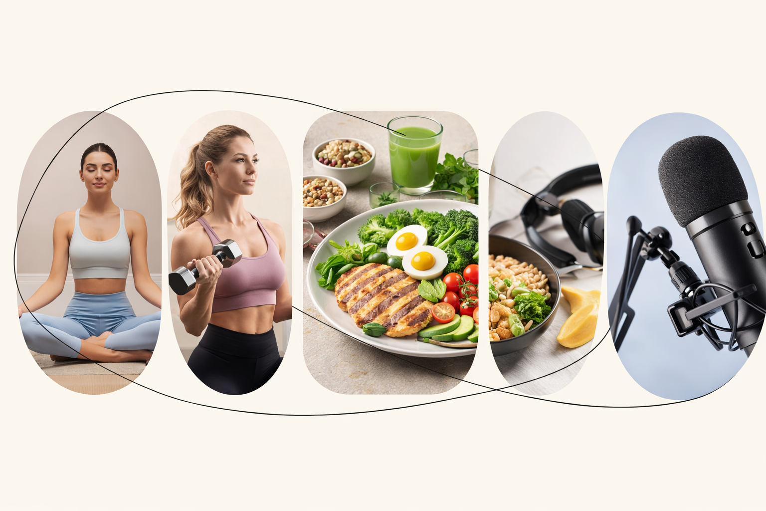 a collage of a woman applying a mask