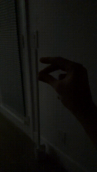 The light strip reacting to my fingers snapping, in slow motion