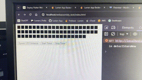First success with webassembly WLED simulator in a web browser