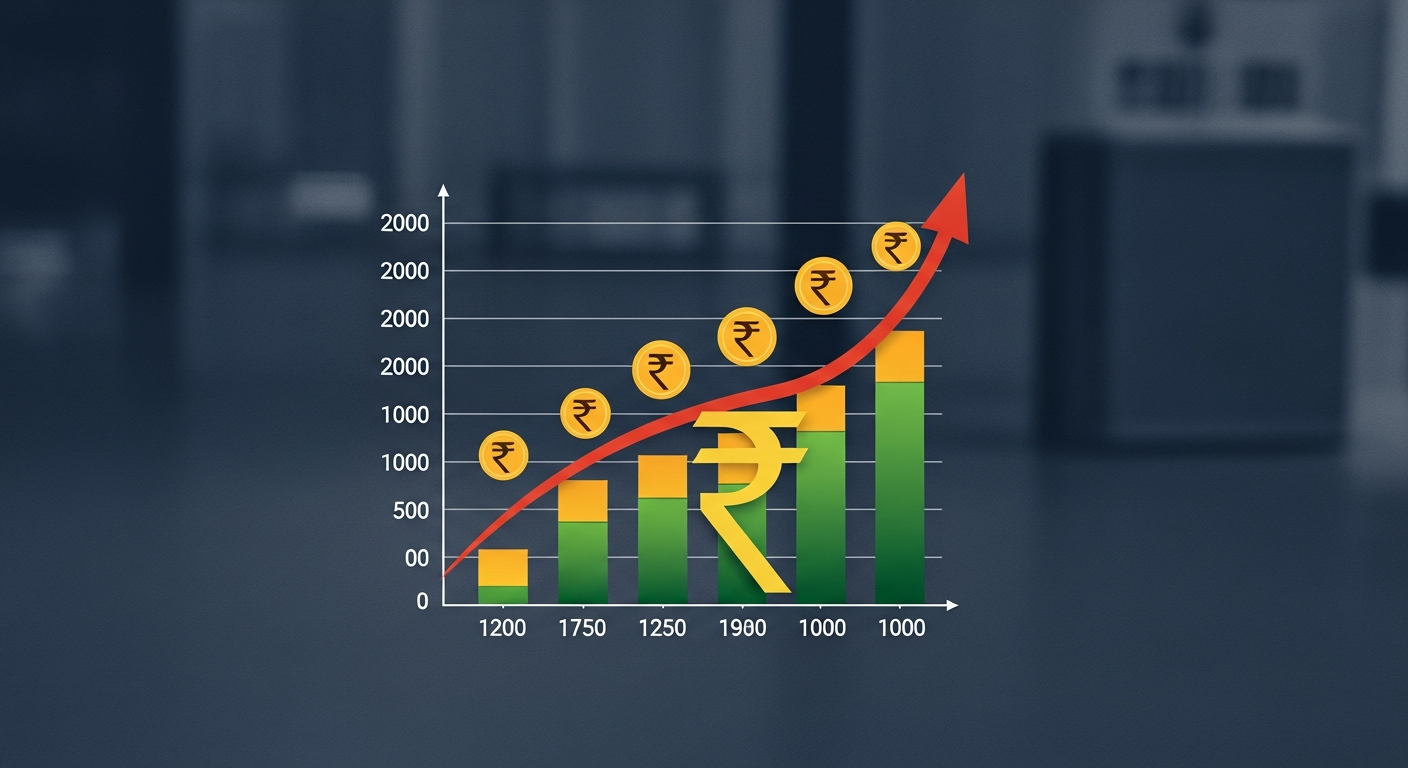 Image illustrating the snowball effect of compounding, showing money growing exponentially over time on a chart.