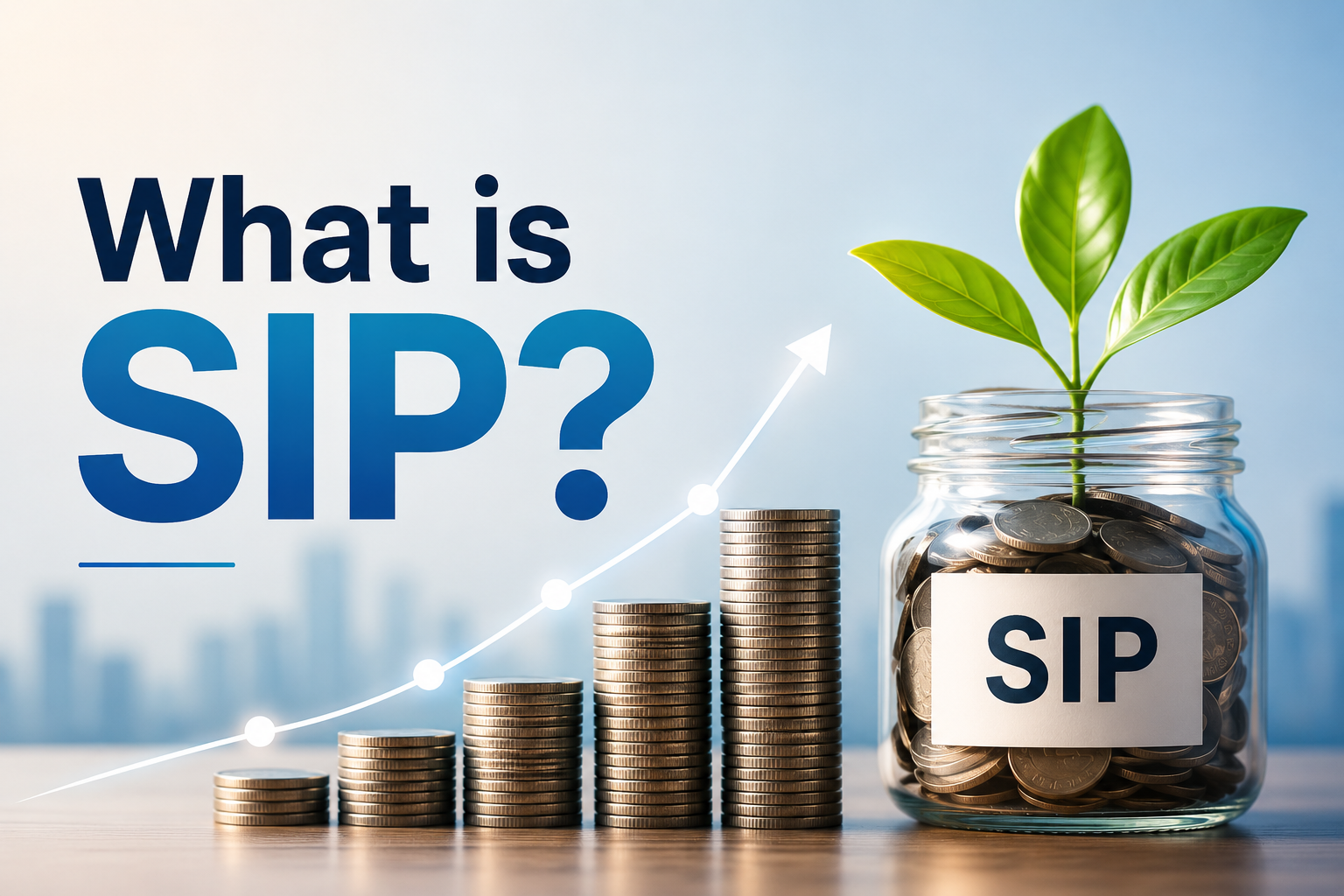 A smiling Indian family looking at a graph showing upward growth, symbolizing successful SIP investment.