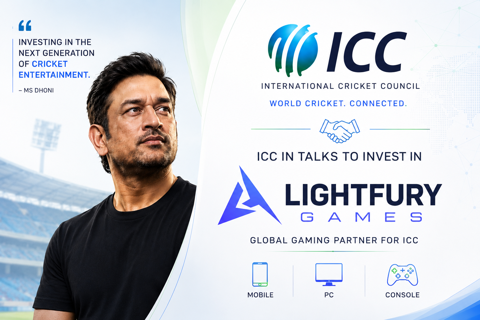ICC considering first startup investment in LightFury Games, a move potentially making E-Cricket the official ICC game.