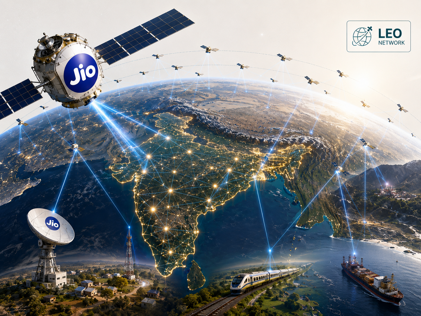 Jio satellite internet network plan by Reliance, India space technology, LEO satellites
