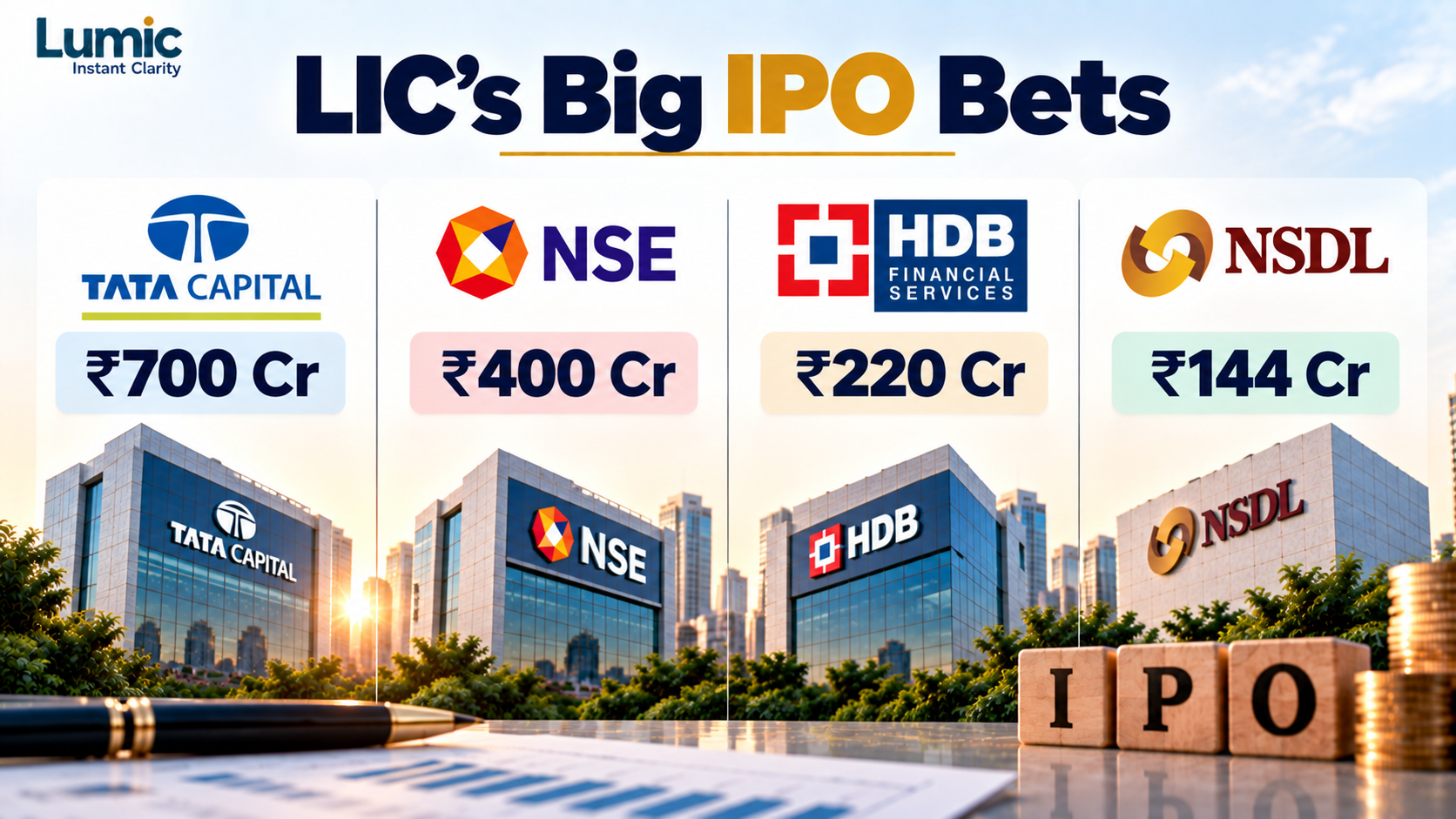LIC leads institutional investors bidding for the NSE IPO on the Indian stock exchange.