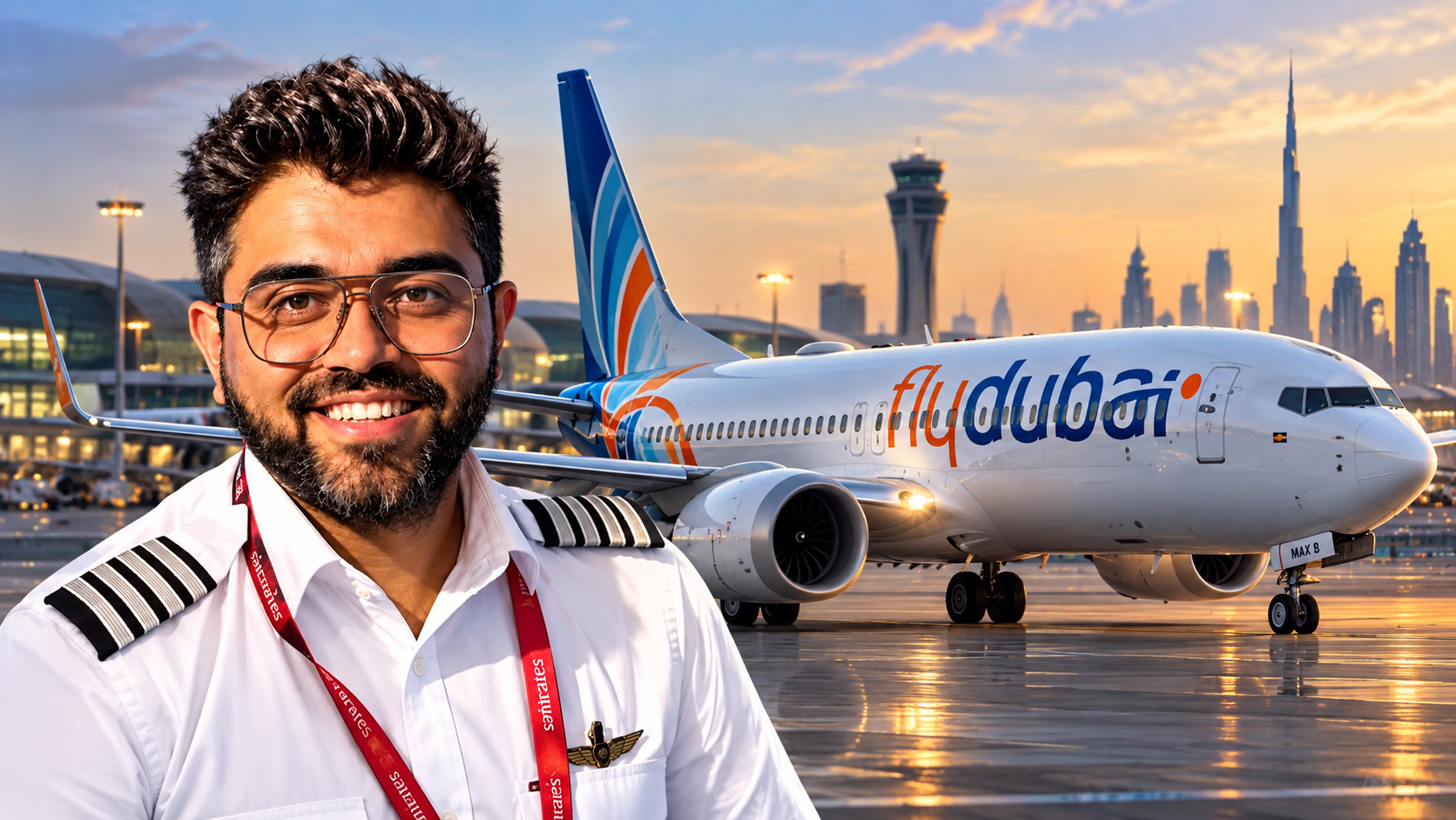 Flydubai aircraft in the sky, representing aviation news and safety concerns.