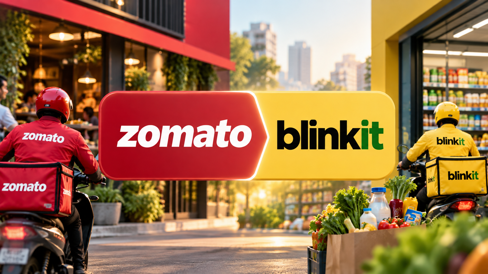 Eternal's Q2 results showing profit jump and revenue growth, with emphasis on Blinkit's quick commerce success.