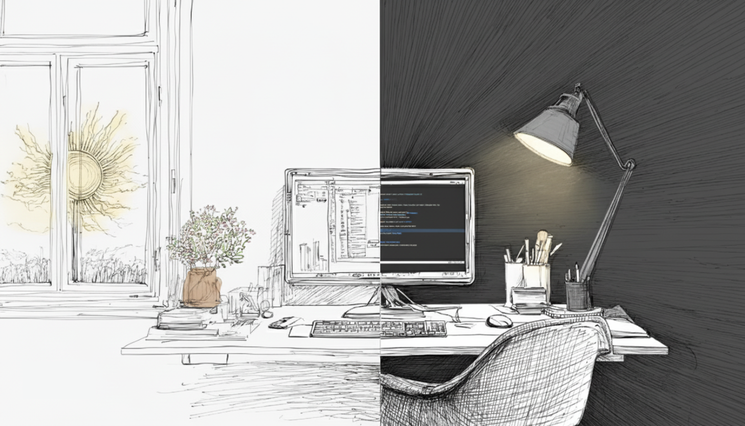 Light mode and dark mode setting on the computer