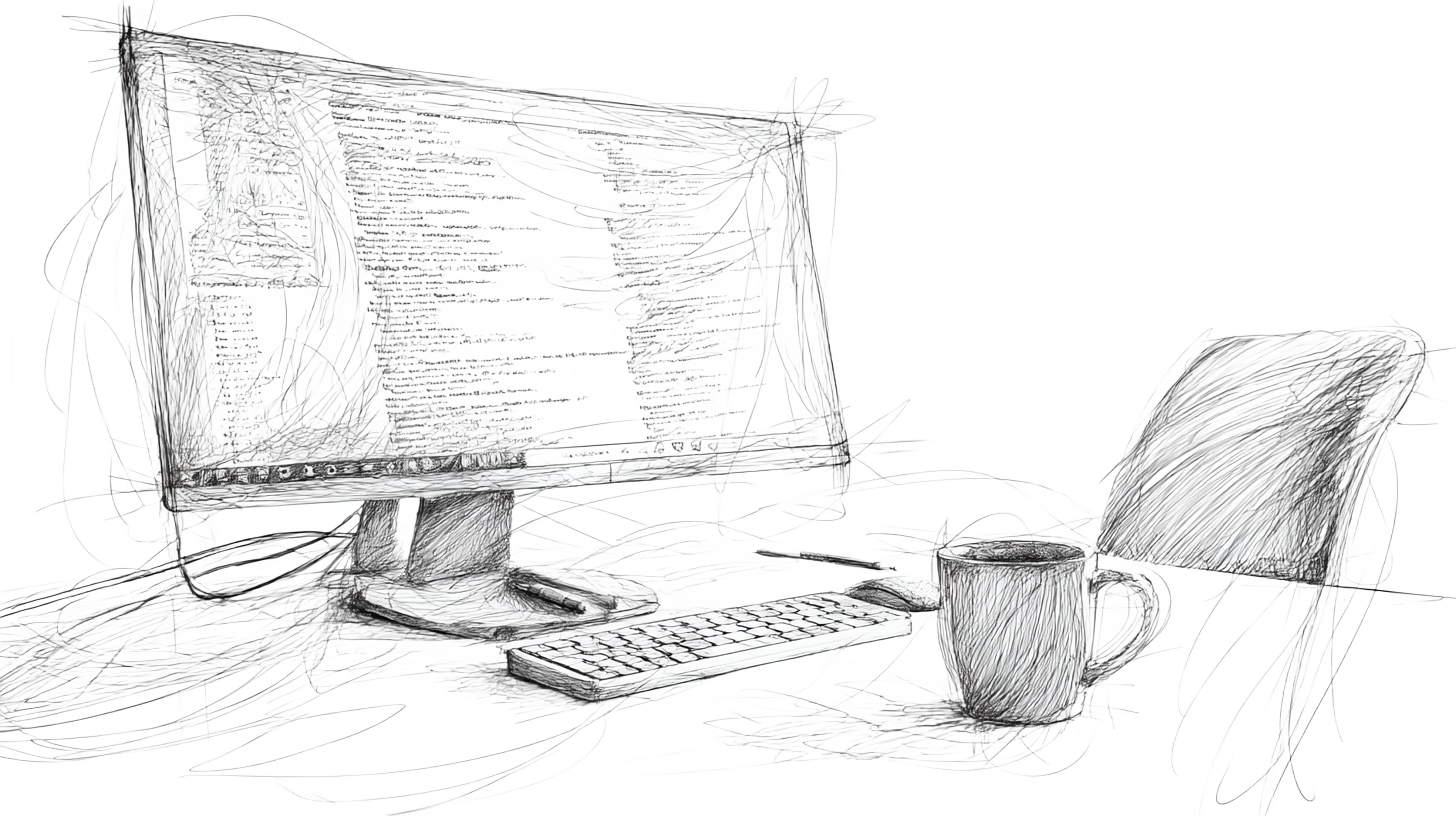 A computer monitor on a desk, showing clear text on the screen.