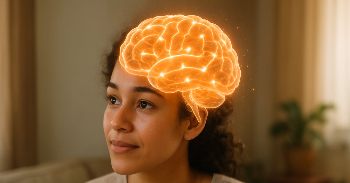 Illustration d’un cerveau lumineux, symbolisant la dopamine et la curiosité