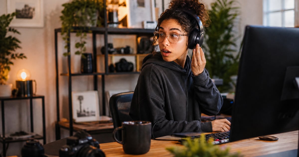 窓辺で座り、ヘッドホンをつけて自分だけの世界に浸っている人