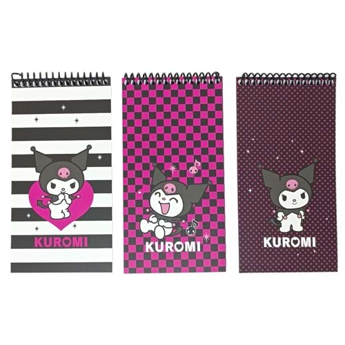 Kuromi 80 Yaprak Çizgili 10x19 Not Defteri