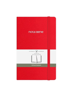Victorias Journals Classic Sert Kapak Çizgili Defter - Kırmızı
