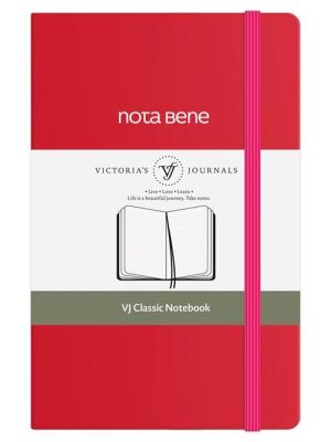 Victoria's Journals Classic Sert Kapak Çizgili Defter - Fuşya