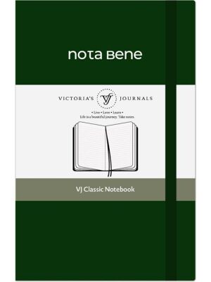 Victoria's Journals Classic Sert Kapak Çizgili Defter - Yeşil