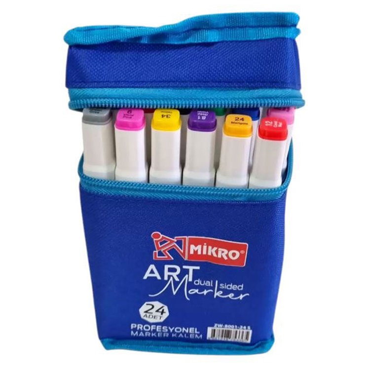 Mikro Art Çift Uçlu Marker Kalem Çantalı 24'lü