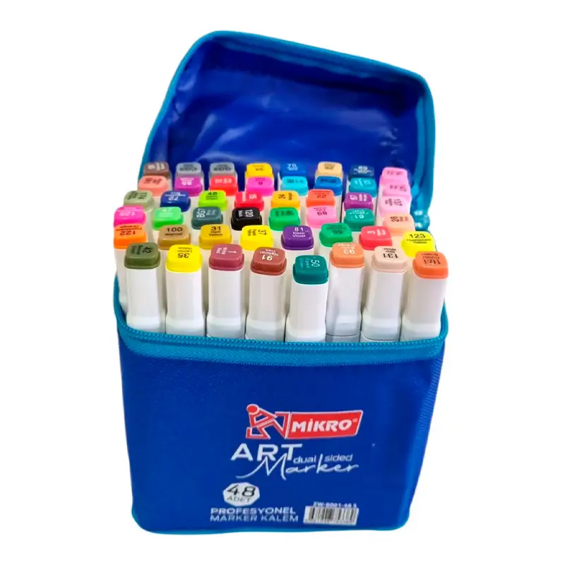 Mikro Art Çift Uçlu Marker Kalem Çantalı 48'li