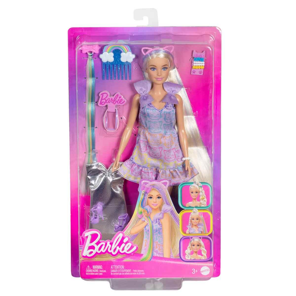 Barbie Upuzun Muhteşem Saçlı Bebek Saç Tasarım Oyun Seti