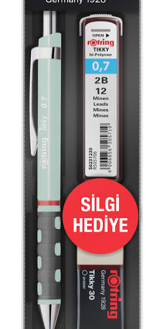 Rotring Tikky Okul Seti 0.7 Mm Opal Mavi Versatil Uçlu Kalem-Silgi-Uç