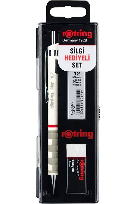Rotring Tikky Okul Seti 0.7 Mm Beyaz Versatil Uçlu Kalem-Silgi-Uç