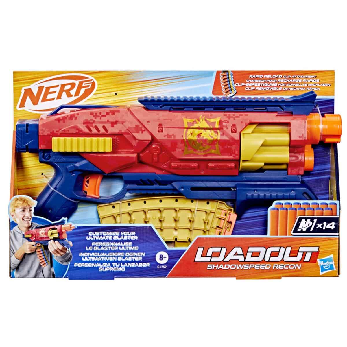 Nerf Loadout Shadowspeed Recon 14 Mermili Sünger Dart Atan Silah 40 cm