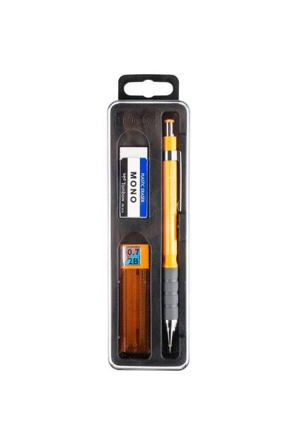 Tombow SH-300 Grip Mekanik Kurşun Kalem Plastik Kutulu Set 0.5 mm Turuncu
