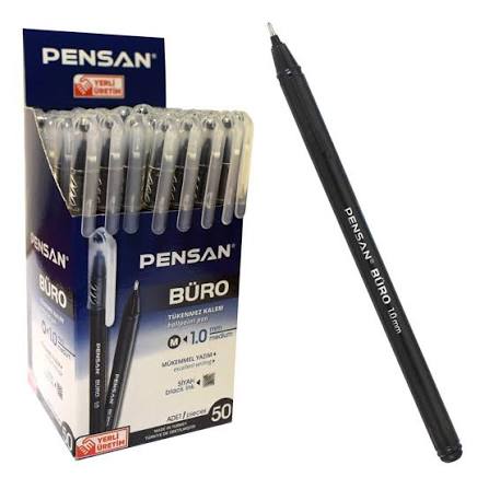 Pensan Büro Siyah Tükenmez Kalem 1 mm Tekli